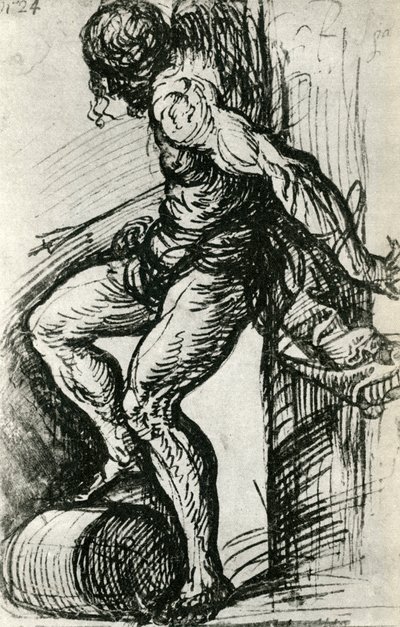 圣塞巴斯蒂安素描，c1518，1937年 作者 蒂齐亚诺·韦切利（Tiziano Vecelli）