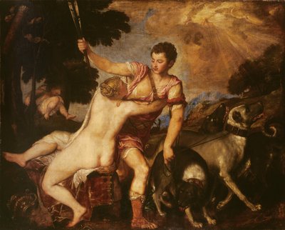 金星和阿多尼斯，1555年 作者 蒂齐亚诺·韦切利（Tiziano Vecelli）