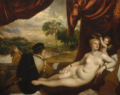 金星和琵琶播放器，约。 1565-70。 作者 蒂齐亚诺·韦切利（Tiziano Vecelli）