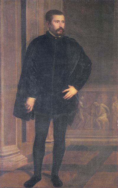 Diego Hurtado de Mendoza（1503-75），西班牙政治家的肖像 作者 Tiziano Vecelli