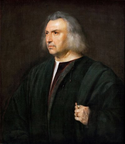 医师 Gian Giacomo Bartolotti da Parma 的肖像 - 提香（1488-1576）。 布面油画，约 1515 年。尺寸：88x75 厘米。 艺术史博物馆，维也纳 作者 蒂齐亚诺·韦切利（Tiziano Vecelli）