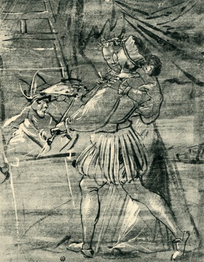 1580年，一位年轻女子在画架前的画家，1943年。 作者 托比亚斯调谐器