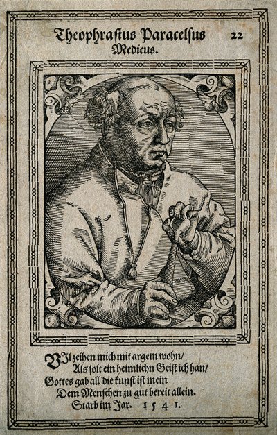 Philippus Theophrastus Aureolus Bombastus von Hohenheim Paracelsus，1587年。 作者 托比亚斯调谐器