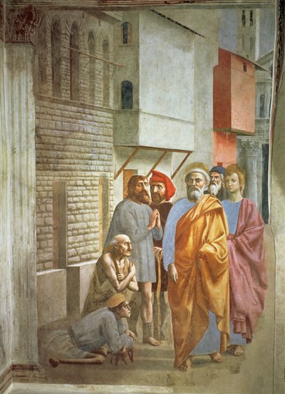 圣彼得治愈他的影子，c.1427 作者 托马索·马萨乔
