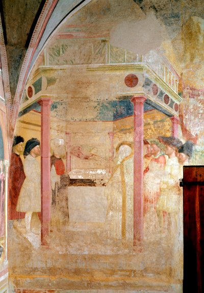 施洗者圣约翰的生平：圣撒迦利亚的报喜 - 壁画 作者 Tommaso Masolino da Panicale