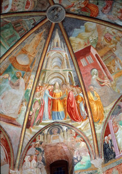 圣母的生活：婚姻 - 壁画 作者 Tommaso Masolino da Panicale