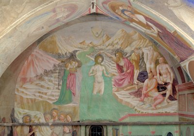 基督的洗礼，来自施洗者圣约翰的生命周期 作者 Tommaso Masolino da Panicale
