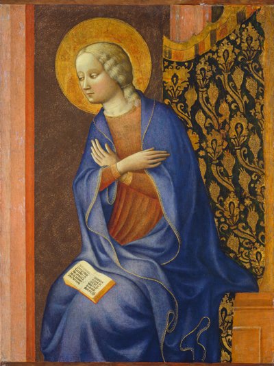 维尔京天使报喜c。 1430（面板上的蛋彩画） 作者 Tommaso Masolino da Panicale