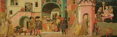 苏珊娜的故事，婚礼胸前面板，1450（面板上的蛋彩画） 作者 乔万尼·迪·乔万尼