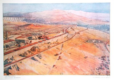 俯瞰山谷的露台，由“La Cite Industrielle”的 Tony Garnier（1869-1948）设计 作者 托尼·卡尼尔