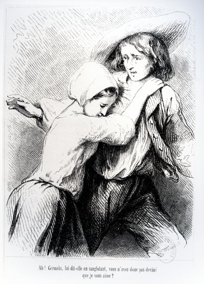 玛丽和日耳曼来自1851年乔治·桑德的“魔鬼池” 作者 托尼·约翰诺特