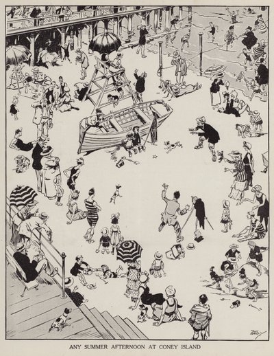 康尼岛的夏日午后（石版画） 作者 托尼棺材
