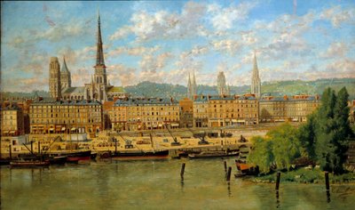 Le port de Rouen 绘画 Torello Ancillotti (1843-1899) 1878 年 0,36x0,62 m 鲁昂，美术博物馆 - 鲁昂港。 Torello Ancillotti (1843-1899) 的绘画 作者 托雷洛·安西洛蒂（Torello Ancillotti）