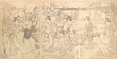 47个忠诚的零售商的Chushingura旺季的场景，约1820年。 作者 鸟居清峰
