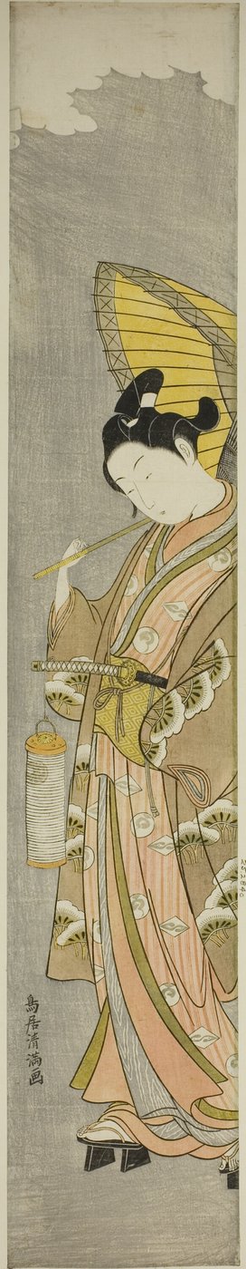 撑伞提灯的年轻人 作者 鸟井清光一号