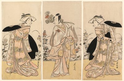 万户光五郎二世饰演 "天年之万作"，市川梦之助三世饰演 "日海道信之之助"，岩井半四郎四世饰演 "大仓之小十郎"。 作者 永永鸟居