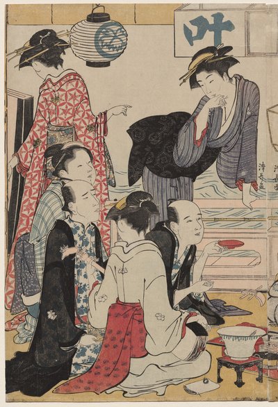 中洲水边阳台上的娱乐》，选自《欢乐街区现代美女集》系列 作者 永永鸟居