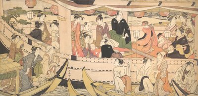 墨田河上的游船，约1788-90。 作者 永永鸟居