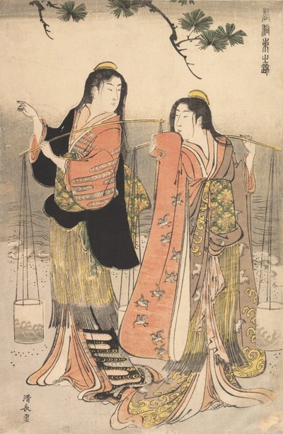 苏马石海的卤水少女，苏马，1783年。 作者 永永鸟居