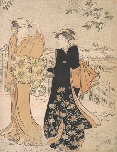 松枝山上的两个女人 江户，约1784年。 作者 永永鸟居