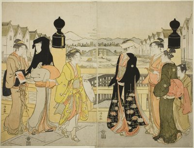穿越日本桥的妇女 作者 永永鸟居