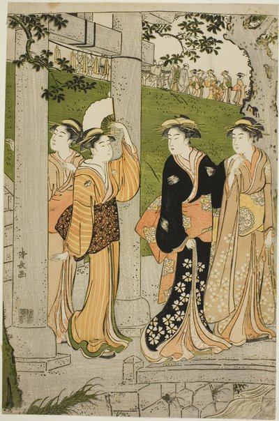参拜明栗神社的妇女 作者 永永鸟居