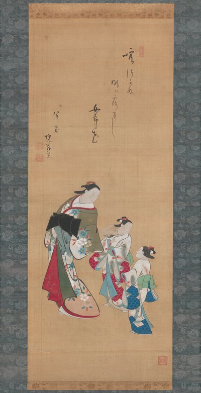 宫女和两名随从 作者 鸟居清信一世