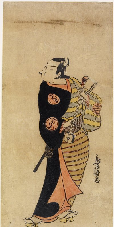 演员Ichimura Takenoj？ IV作为页面Kichisabur？，1718（手工彩色木版画） 作者 鸟居清忠