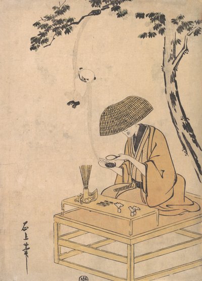 放大镜，约1775年。 作者 鸟山分园