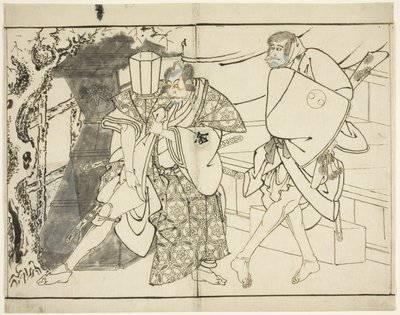 演员岚ashi隆三和森田Kan矢八世，1794年 作者 Toshusai Sharaku