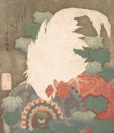 鼓上的公鸡，约1825年。 作者 东东屋北海