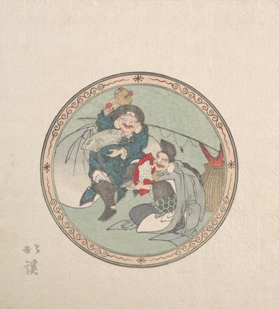 惠比寿和大黑，七福神中的两位，19世纪。 作者 东东屋北海