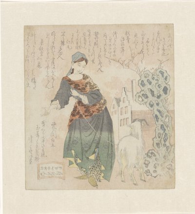 欧洲妇女与山羊 作者 东东屋北海