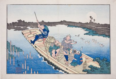 横渡隅田川的渡船，选自 "三都之友（Santo no tomoe）"专辑 作者 东东屋北海