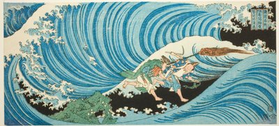 长门省的海藻采集仪式，选自 "各省名胜（Shokoku meisho）"系列 作者 东东屋北海