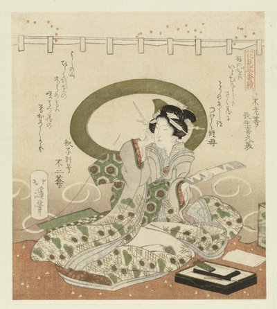 女人写诗 赏花五联（系列名） Hanami gobantsuzuki（物体上的系列标题） 作者 东东屋北海
