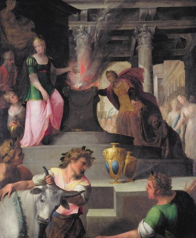 Hyante和Climene向维纳斯献祭，来自Pierre de Ronsard的“La Franciade”（1524-85） 作者 图森·杜布罗伊