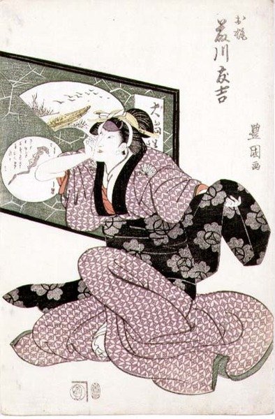扮演O-Kaji的演员藤川富吉二世，约1811年出版。 作者 歌川丰国
