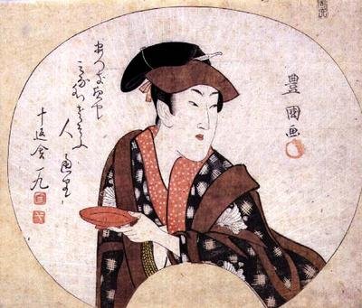 演员濑川喜久野三；演员在台下展示，并附有吉本舍一库的诗，1808年出版。 作者 歌川丰国