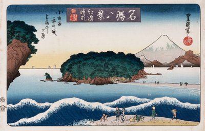 《名胜八景》系列中的“江之岛晴空” 作者 丰国II