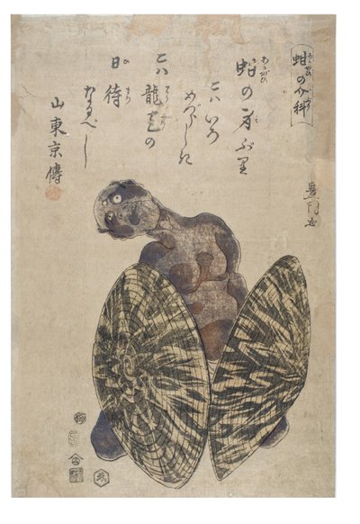 模仿阿克塞特--男人在两边戴着帽子 作者 歌川丰国