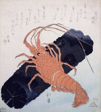 海螯虾与木炭块，1830（彩色木版画） 作者 丰田福建