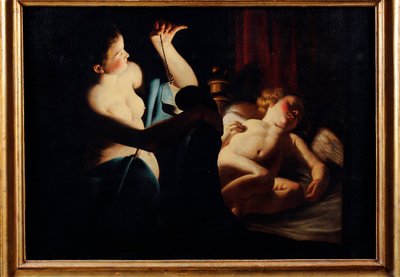 ““Psyche 发现丘比特”（Psyche 发现丘比特） Trophime（Theophism）Bigot 的绘画，烛光下的大师说（1579-1650）布面油画 - Pinacoteca Civica，Teramo 作者 奖杯