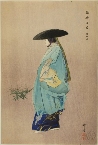 隅田川，选自 "百戏（Nogaku hyakuban）"系列 作者 月冈工业