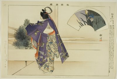 Tojaku (或 Kakitsuta)，选自 "没有表演的照片（Nogaku Zue）"系列 作者 月冈工业
