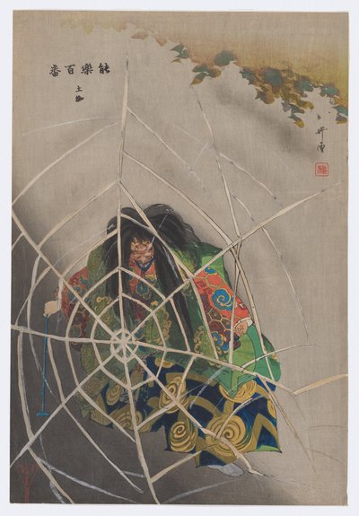 Tsuchigumo，选自《能剧百种版画》（Nōgaku hyakuban）。 作者 月冈工业