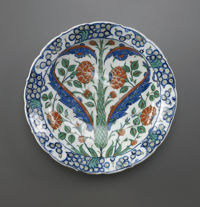 菜，伊兹尼克，奥斯曼王朝，1570-75（陶瓷） 作者 Turkish School