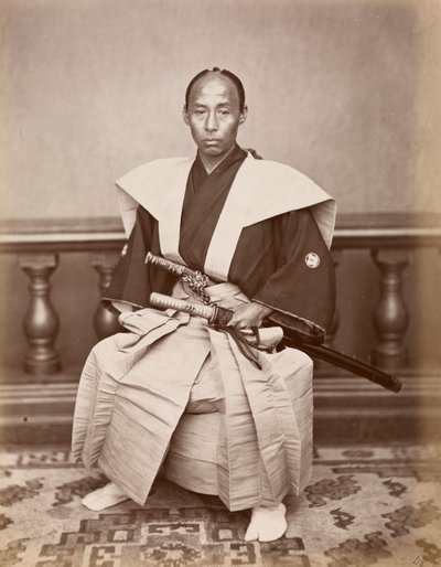 Samurai（Harada Kiichi），日本长崎，1870年（蛋白打印） 作者 上野彦驹