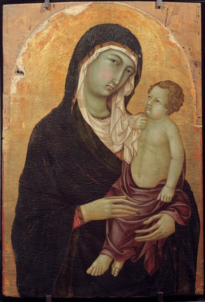 Ugolino di Nerio在木头上的圣母子绘画 作者 Ugolino di Nerio