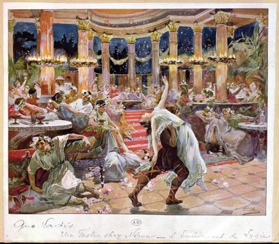 Nero宫殿的宴会，来自&39;Quo Vadis&39;的插图由Henryk Sienkiewicz（1846-1916），c.1910 作者 乌尔皮亚诺切卡和桑兹
